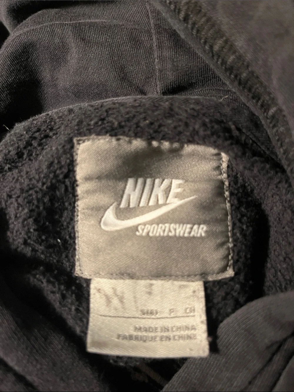 Nike Black Hoodie with Gold Logo Patch